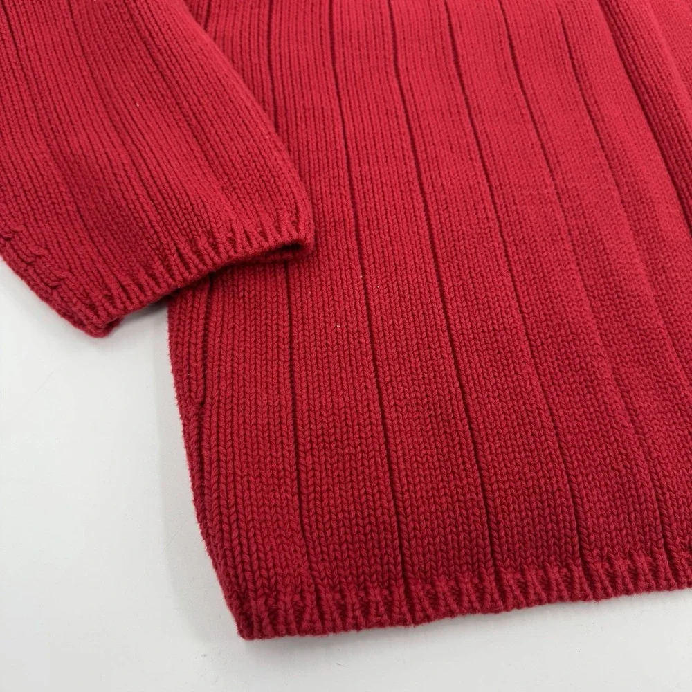 Vintage Polo Ralph Lauren Sweater Mens XXL Red 1/4 Zip Knit American Flag